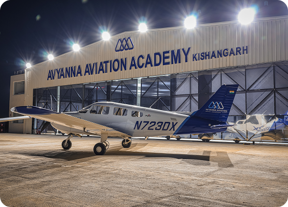 Avyanna Aviation Academy hangar with aircraft
